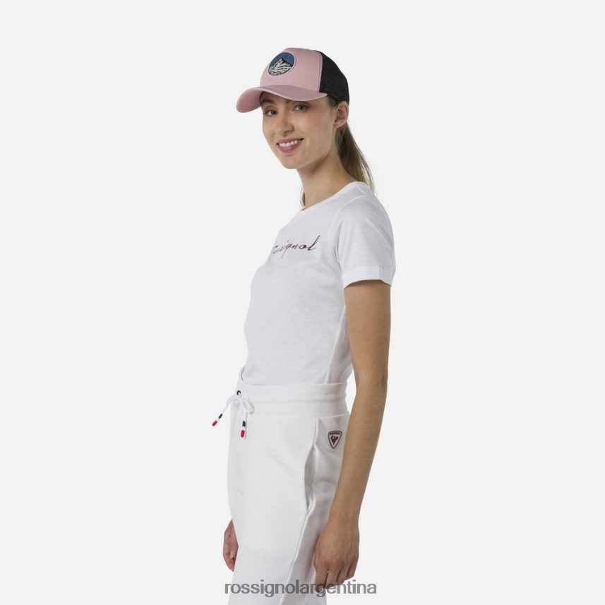 Rossignol mujer camiseta con logo 82LVV6694 blanco tapas