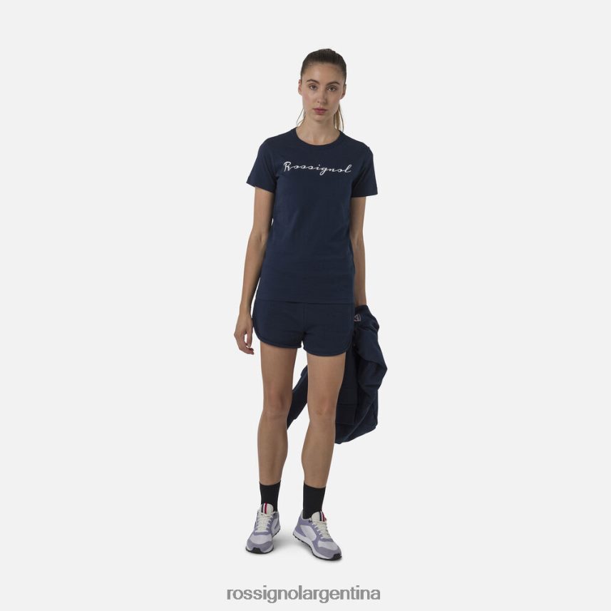 Rossignol mujer camiseta con logo 82LVV6702 azul marino oscuro tapas