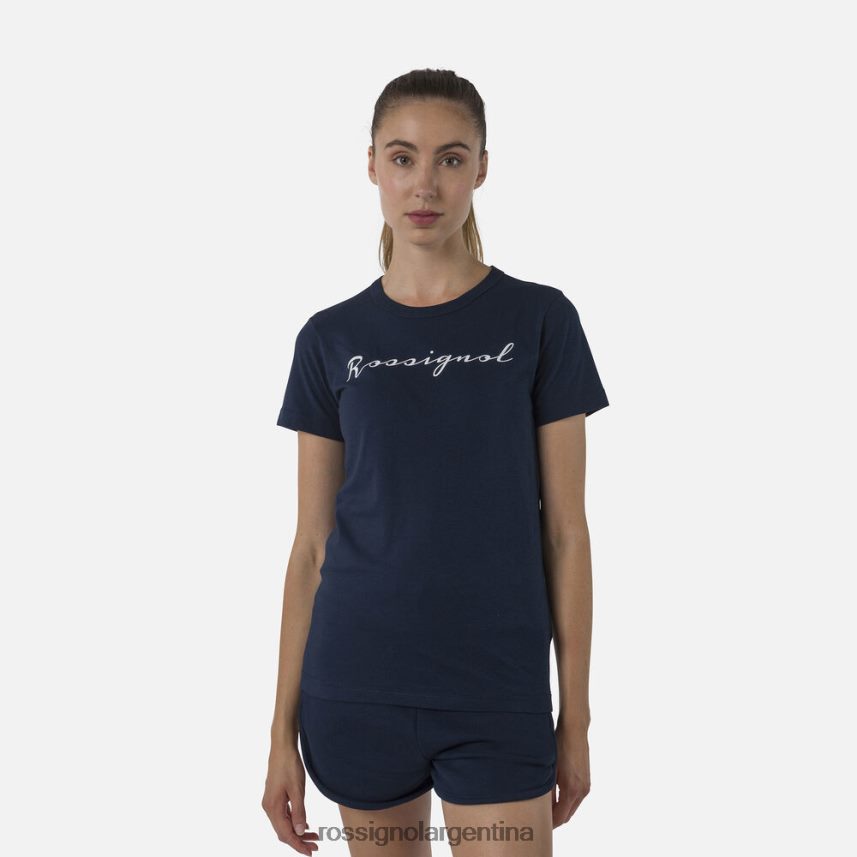 Rossignol mujer camiseta con logo 82LVV6702 azul marino oscuro tapas