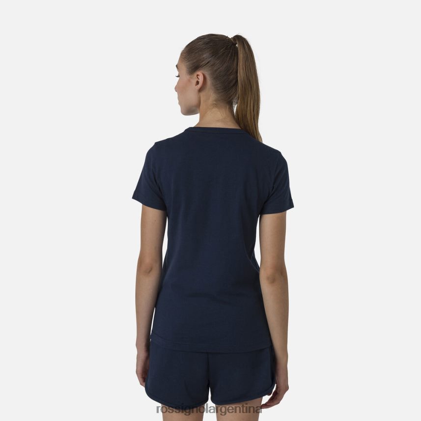 Rossignol mujer camiseta con logo 82LVV6702 azul marino oscuro tapas