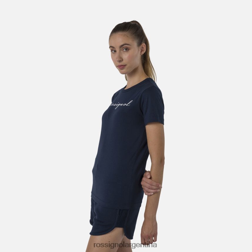 Rossignol mujer camiseta con logo 82LVV6702 azul marino oscuro tapas