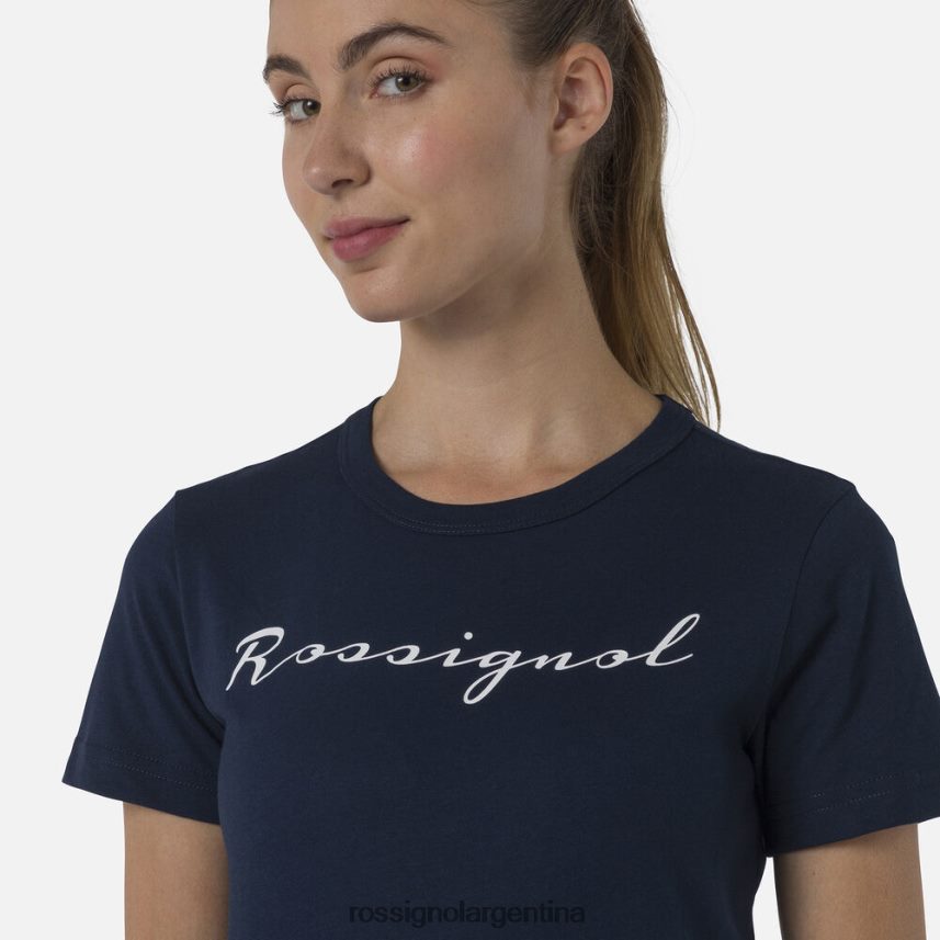 Rossignol mujer camiseta con logo 82LVV6702 azul marino oscuro tapas