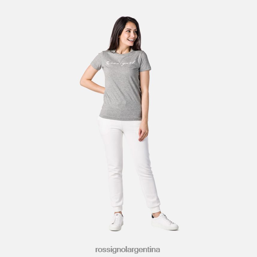 Rossignol mujer camiseta con logo 82LVV6831 cuero gris tapas
