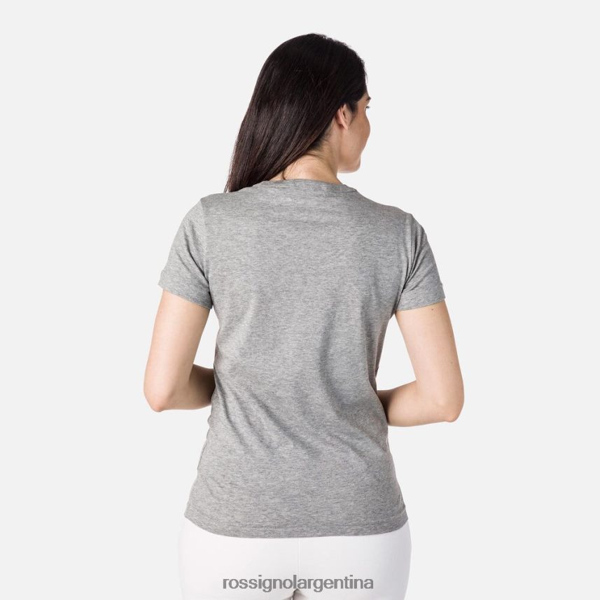 Rossignol mujer camiseta con logo 82LVV6831 cuero gris tapas