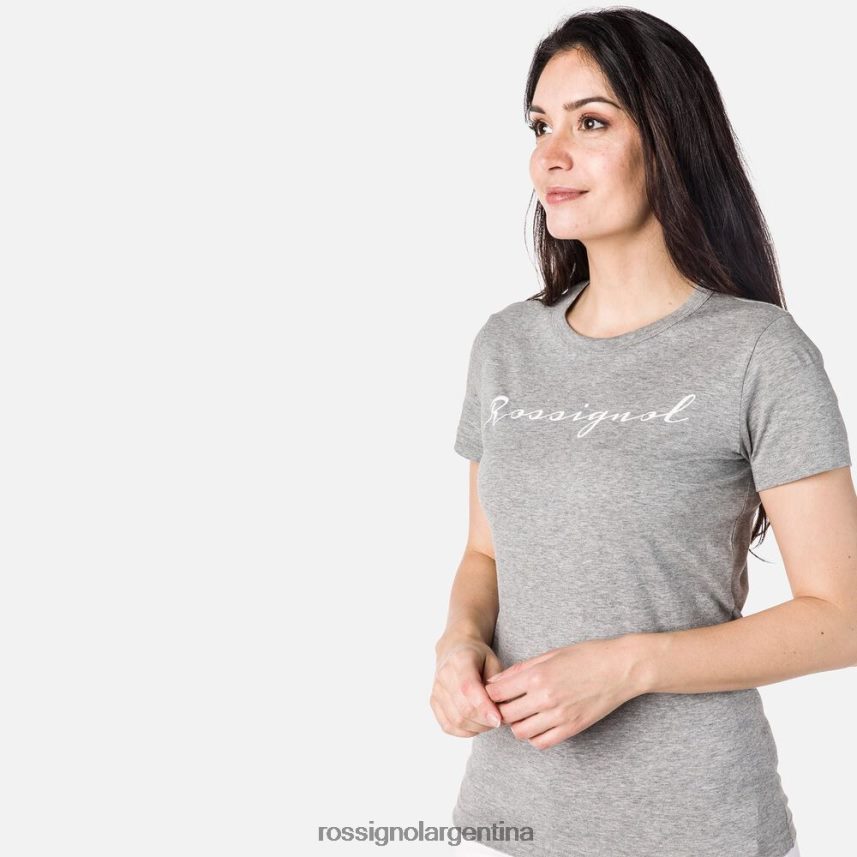 Rossignol mujer camiseta con logo 82LVV6831 cuero gris tapas
