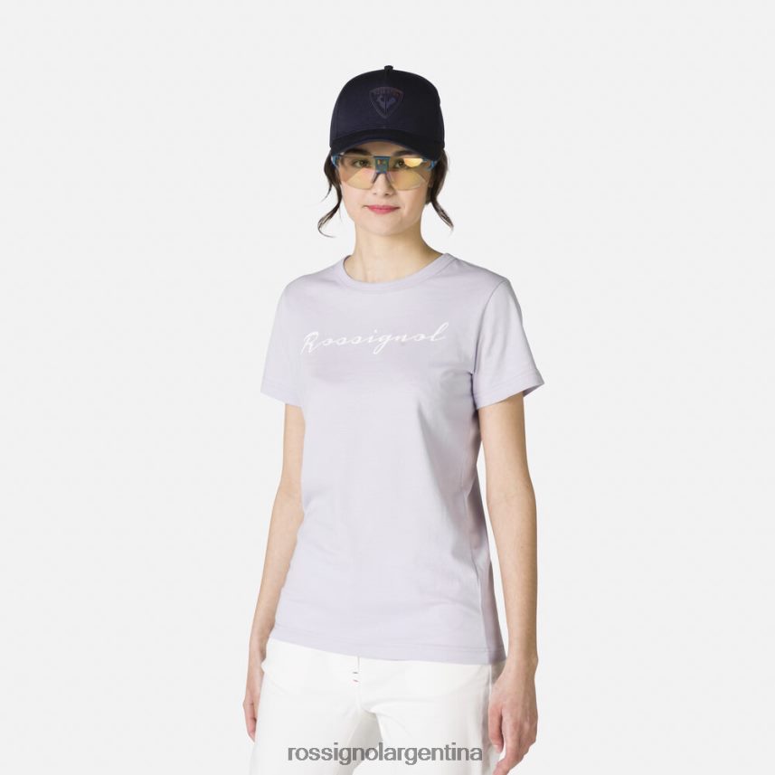 Rossignol mujer camiseta con logo 82LVV6896 gris lavanda tapas