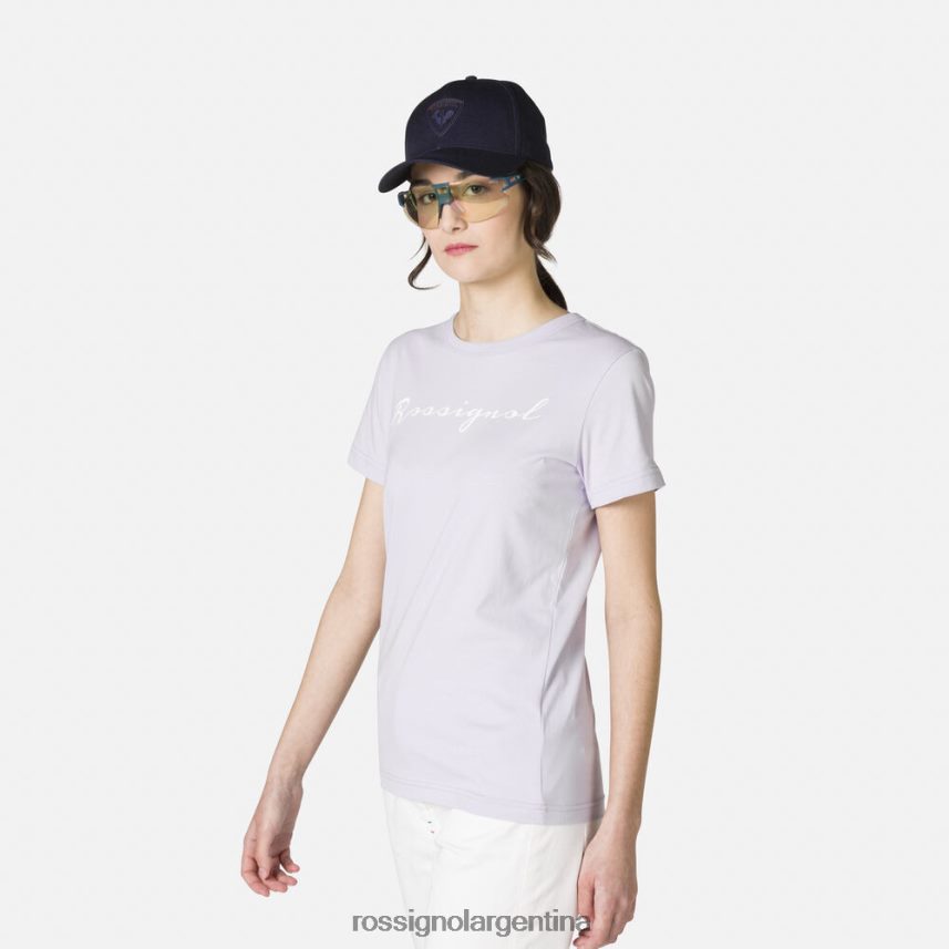 Rossignol mujer camiseta con logo 82LVV6896 gris lavanda tapas