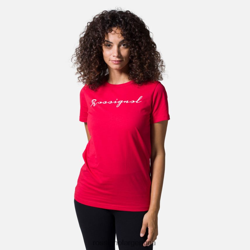 Rossignol mujer camiseta con logo 82LVV6933 carmín tapas