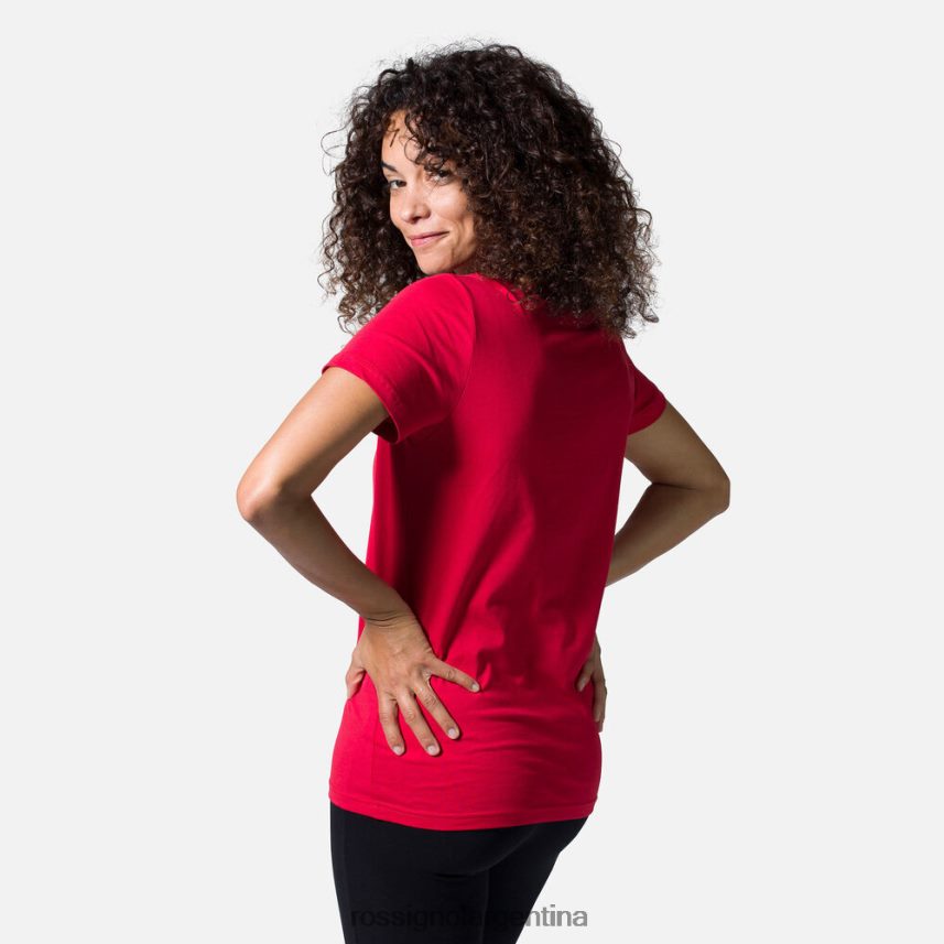 Rossignol mujer camiseta con logo 82LVV6933 carmín tapas