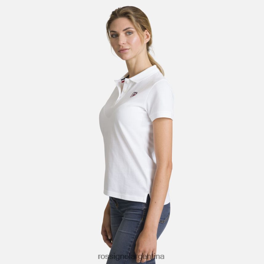 Rossignol mujer polo con logo 82LVV6732 blanco tapas