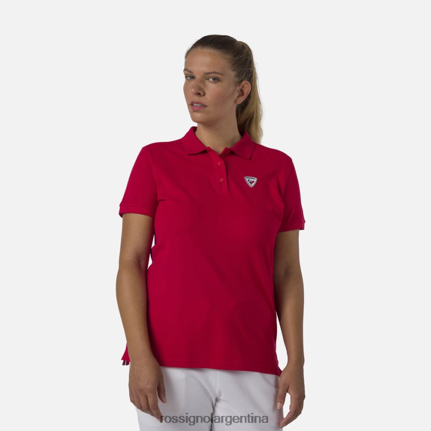 Rossignol mujer polo con logo 82LVV6900 carmín tapas