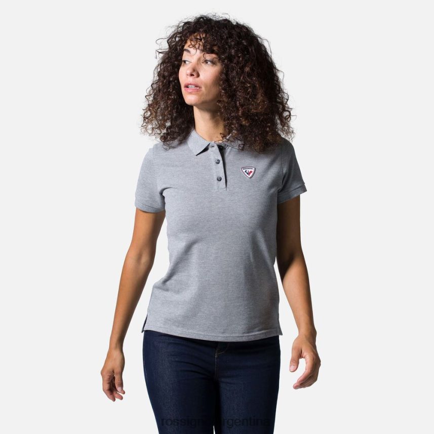 Rossignol mujer polo con logo 82LVV6914 cuero gris tapas