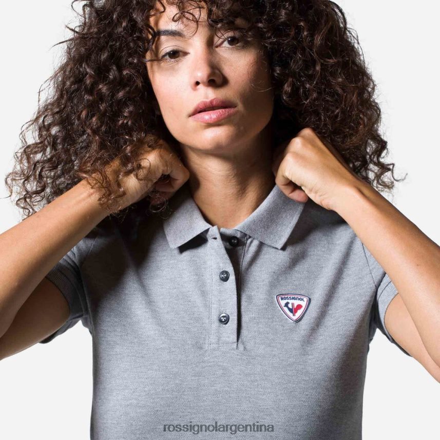 Rossignol mujer polo con logo 82LVV6914 cuero gris tapas