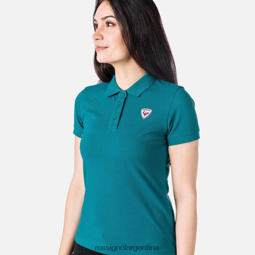 Rossignol mujer polo con logo 82LVV6989 esmeralda oscura tapas