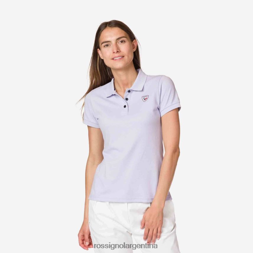 Rossignol mujer polo con logo 82LVV6990 gris lavanda tapas