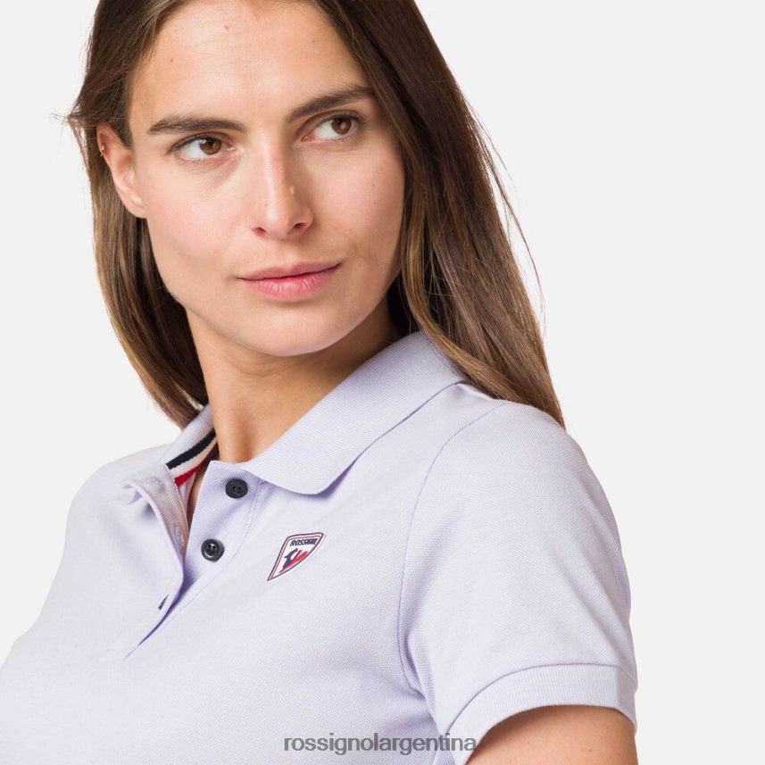 Rossignol mujer polo con logo 82LVV6990 gris lavanda tapas