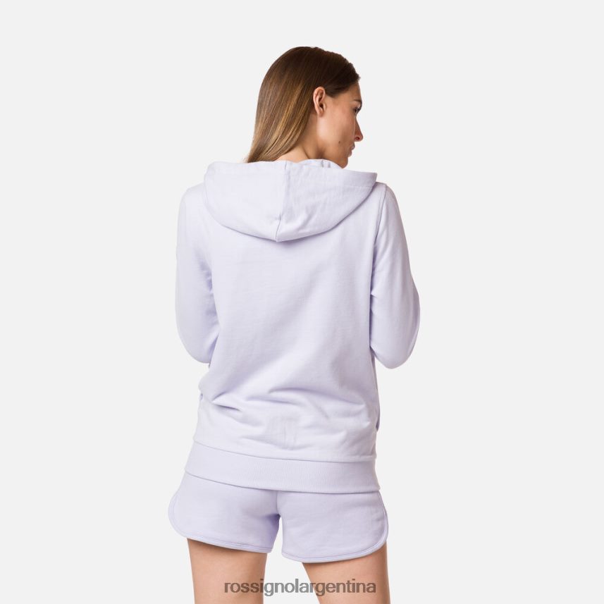 Rossignol mujer sudadera con capucha y cierre completo con logo 82LVV61004 gris lavanda tapas