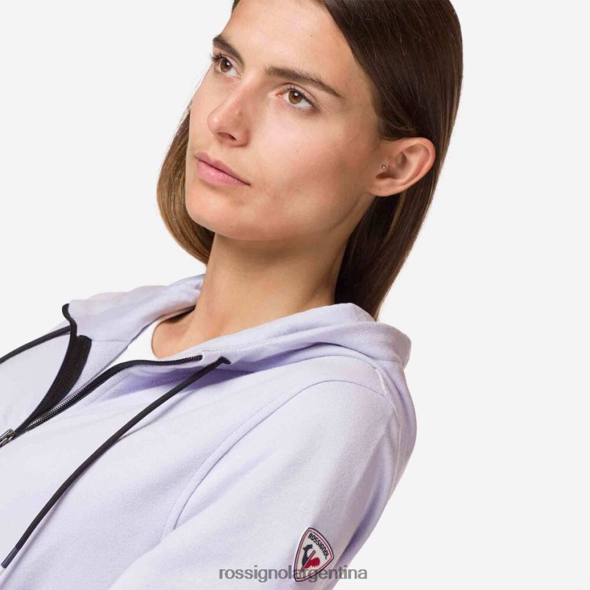 Rossignol mujer sudadera con capucha y cierre completo con logo 82LVV61004 gris lavanda tapas