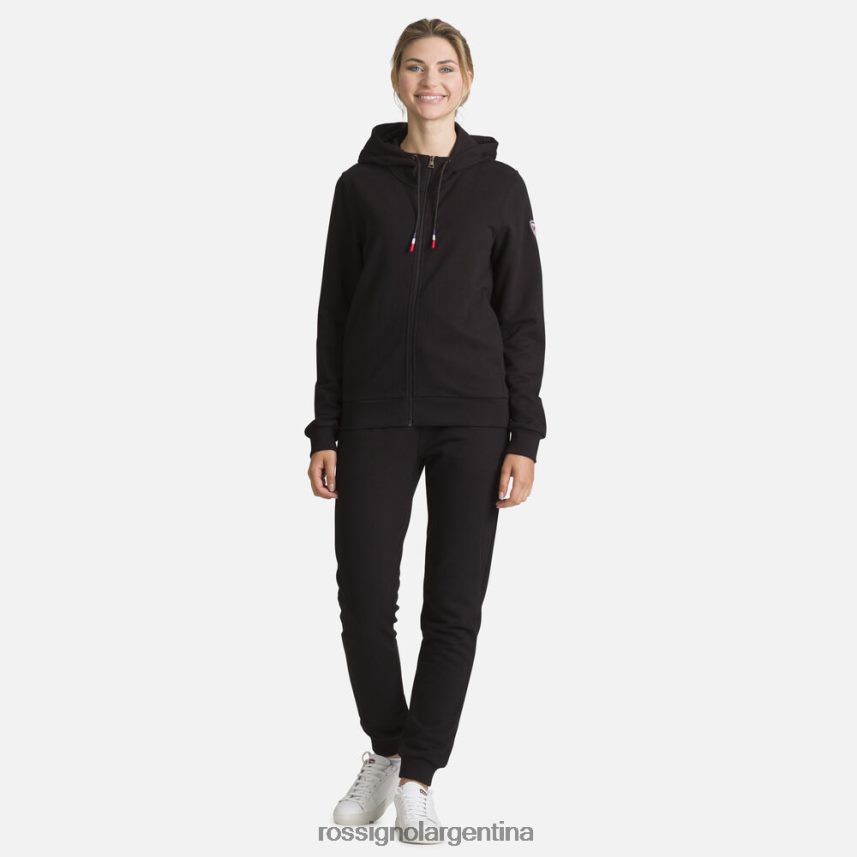 Rossignol mujer sudadera con capucha y cierre completo con logo 82LVV6912 negro tapas