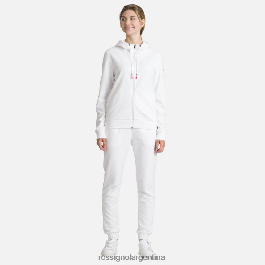 Rossignol mujer sudadera con capucha y cierre completo con logo 82LVV6960 blanco tapas
