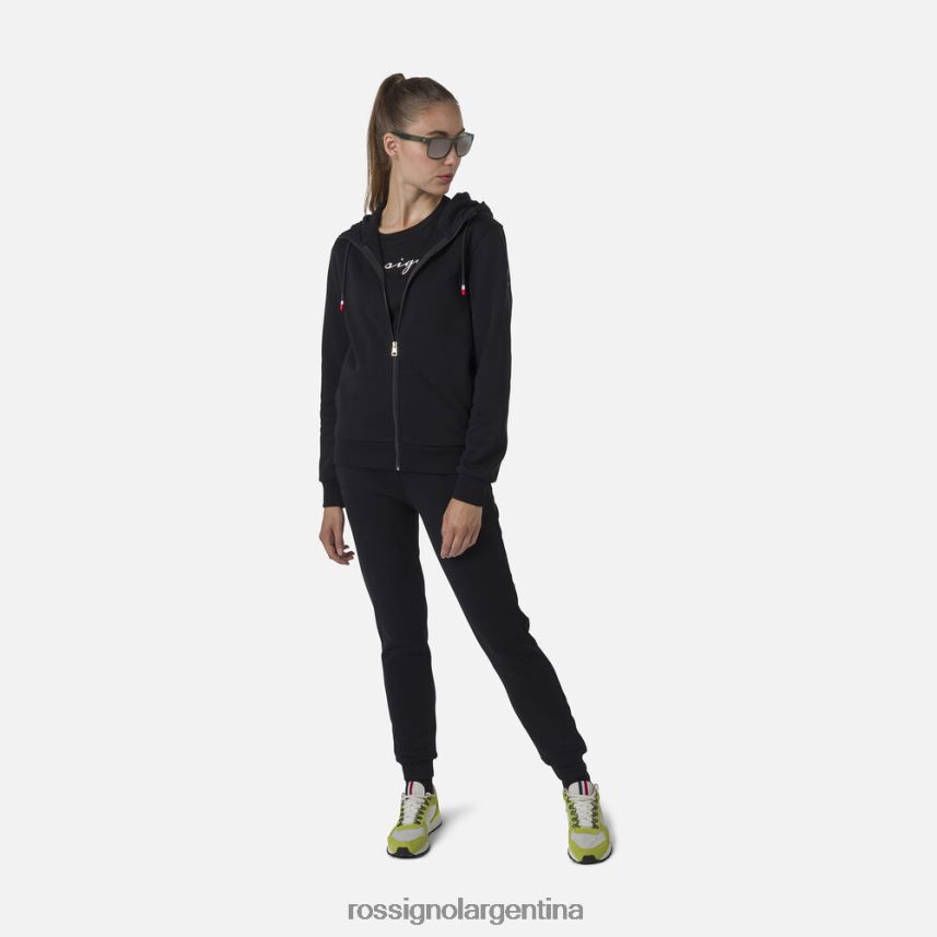 Rossignol mujer sudadera con logo y cierre completo 82LVV6888 negro tapas