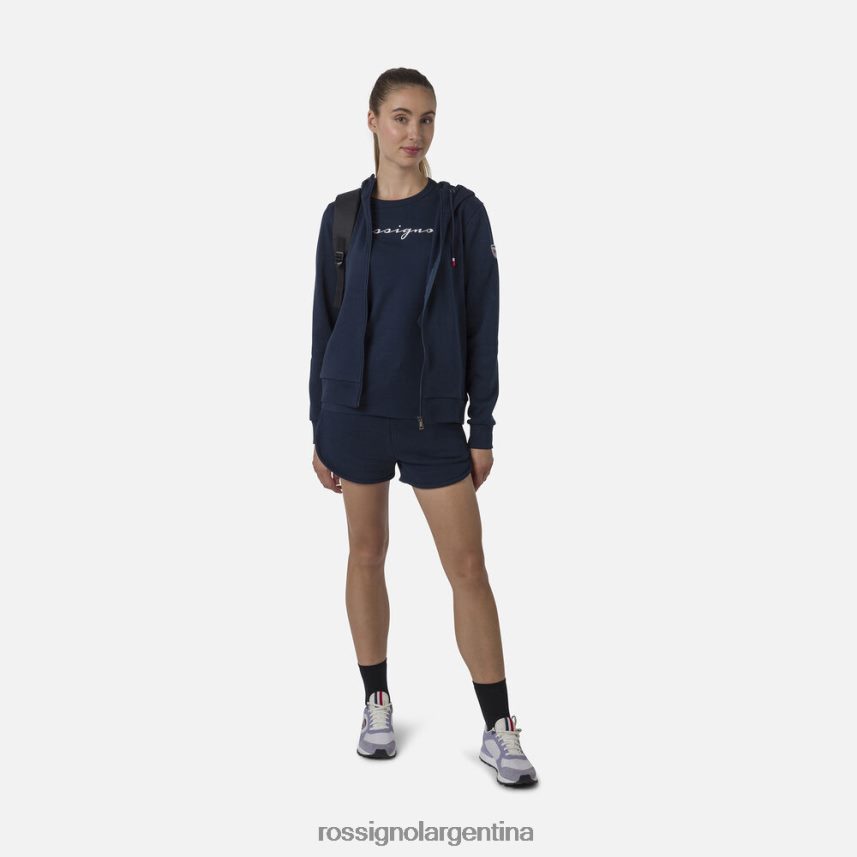 Rossignol mujer sudadera con logo y cierre completo 82LVV6935 azul marino oscuro tapas