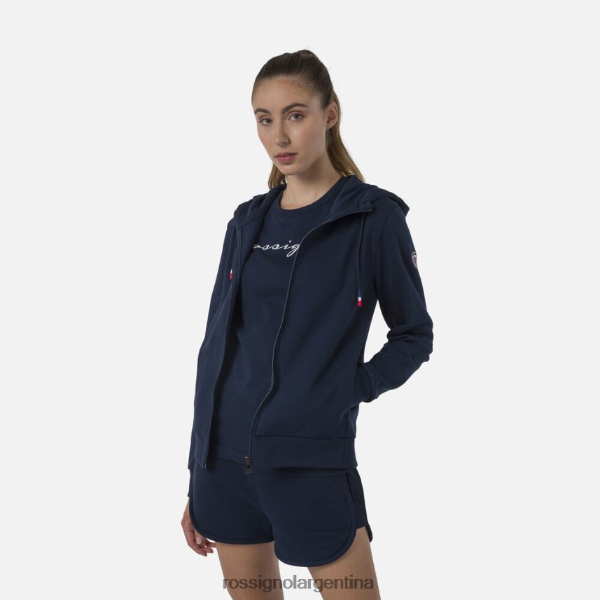 Rossignol mujer sudadera con logo y cierre completo 82LVV6935 azul marino oscuro tapas