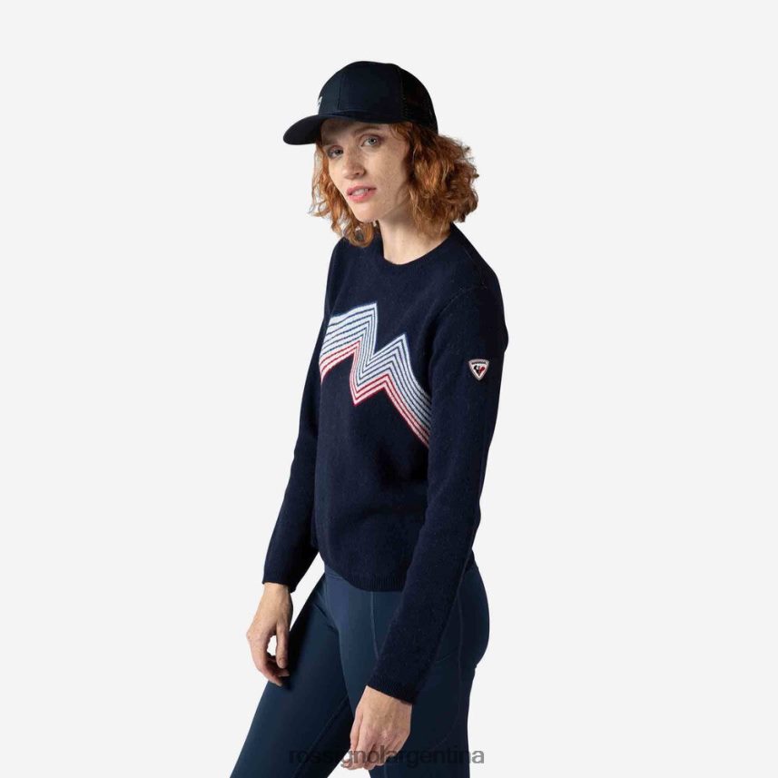 Rossignol mujer top de montaña con cuello redondo 82LVV6885 azul marino oscuro tapas