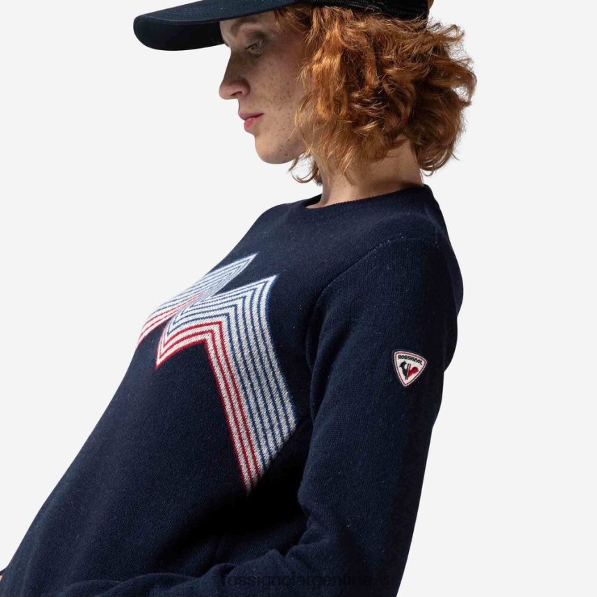 Rossignol mujer top de montaña con cuello redondo 82LVV6885 azul marino oscuro tapas