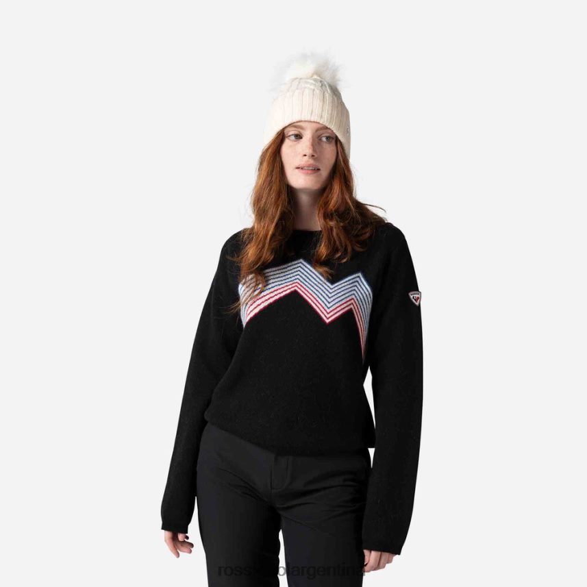 Rossignol mujer top de montaña con cuello redondo 82LVV6903 negro tapas