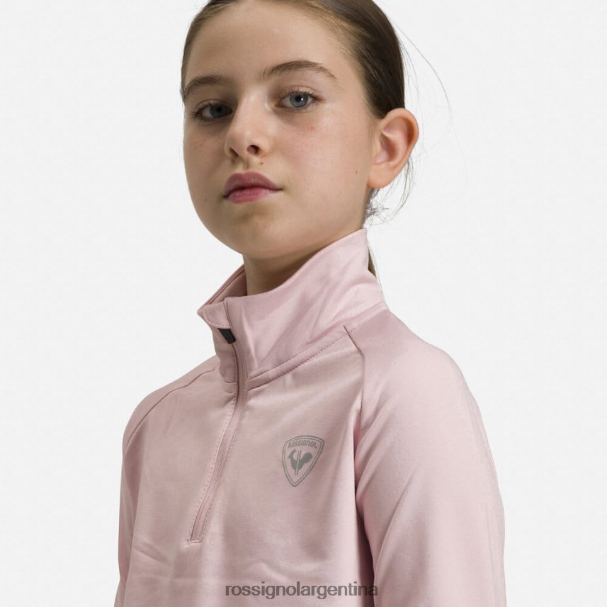 Rossignol chicas capa intermedia de polar elástico con media cremallera 82LVV61146 rosa empolvado tapas